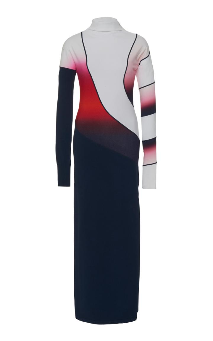 Sportmax Renania Long Sleeve Printed Jersey Dress
