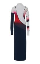 Sportmax Renania Long Sleeve Printed Jersey Dress
