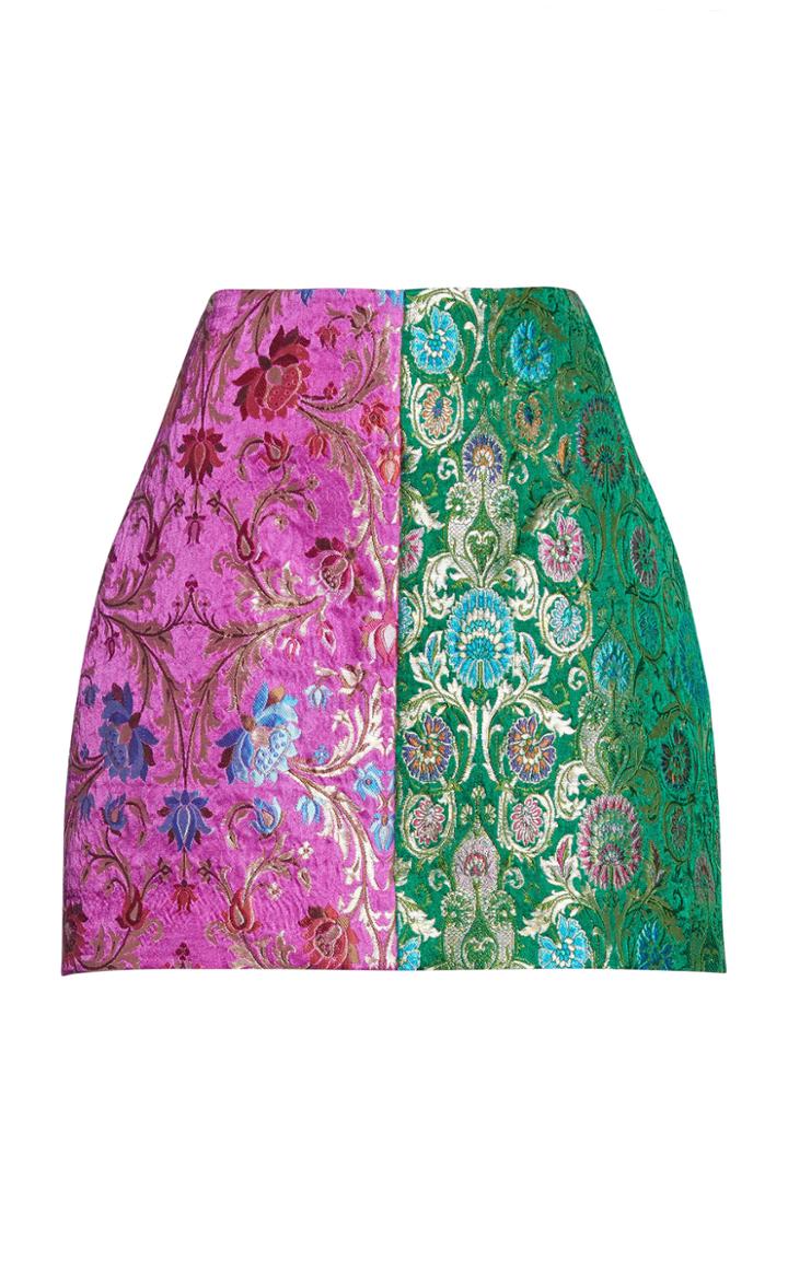 Romance Was Born Harlequin Brocade Mini Skirt