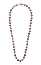 Mahnaz Collection Limited Edition 18k Gold And Aamethyst Bead Necklace By Charles De Temple 1982