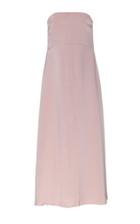 Marina Moscone Strapless Satin Midi Dress
