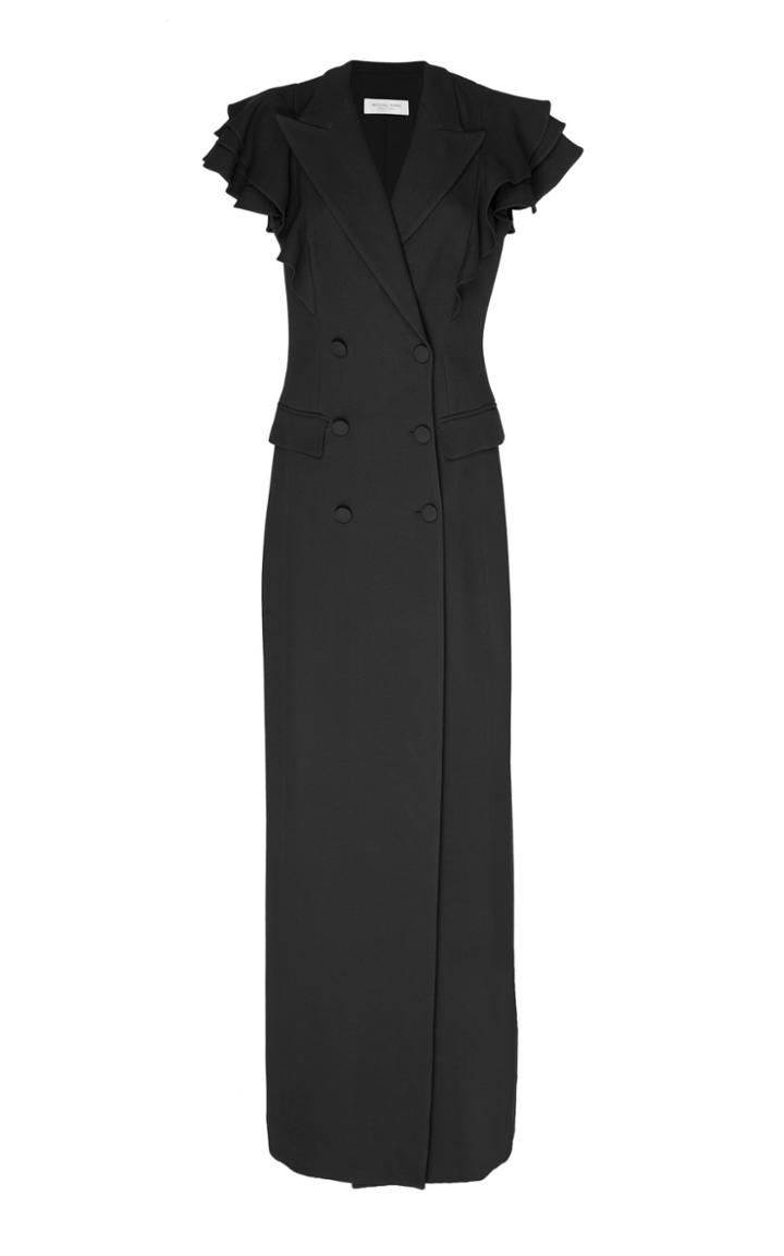 Michael Kors Collection Ruffle Sleeve Tuxedo Gown