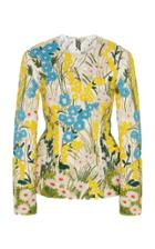 Richard Quinn Floral Long-sleeve Embroidered Top