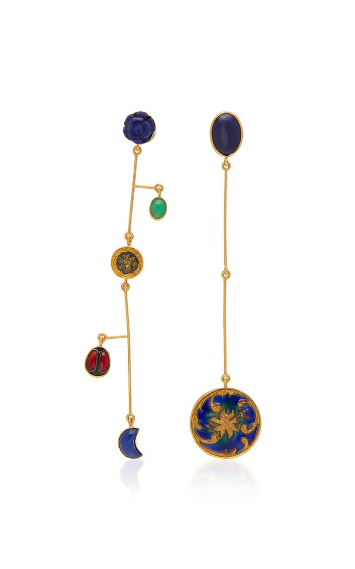 Grainne Morton Mobile Mismatched Gold-tone Drop Earrings