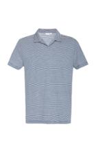 Onia Shaun Striped Linen-blend Polo Shirt