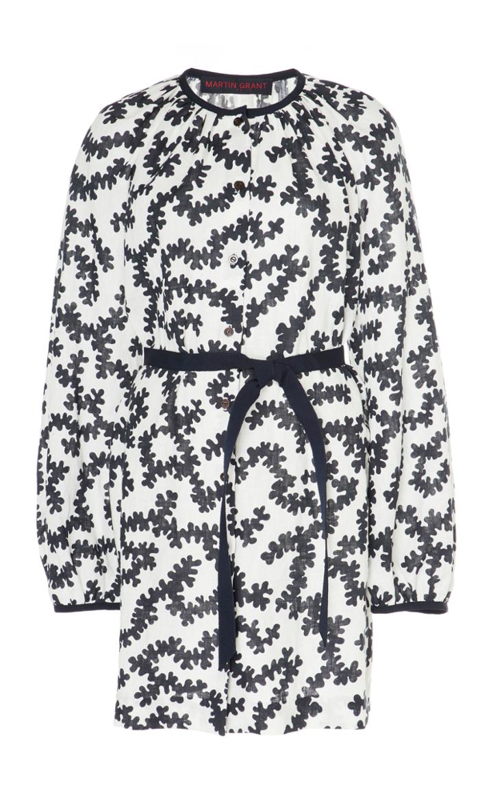 Martin Grant Printed Balloon Sleeve Shirt Dress