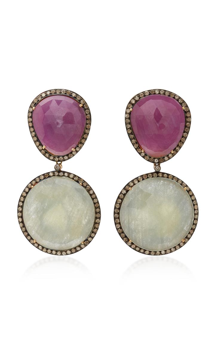 Lauren Craft Collection Seren 18k Gold Multi-stone Earrings