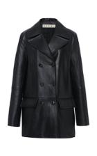 Marni Double Breasted Leather Coat