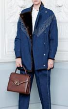 Alena Akhmadullina Studded Denim And Fur Jacket