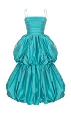 Rasario Square-neck Silk Bubble Dress
