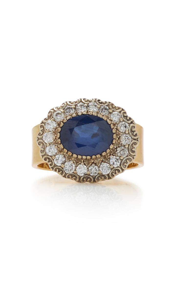 Renee Lewis 18k Gold Sapphire And Diamond Ring