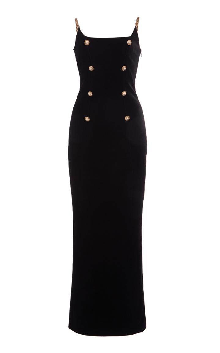 Moda Operandi Alessandra Rich Chain-link Stretch Velevet Dress