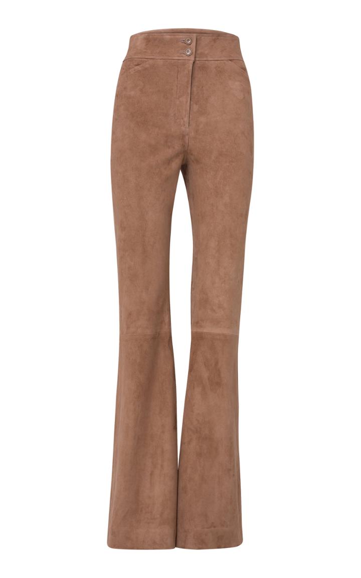 Moda Operandi Dorothee Schumacher Velour Softness Suede Flared Trousers