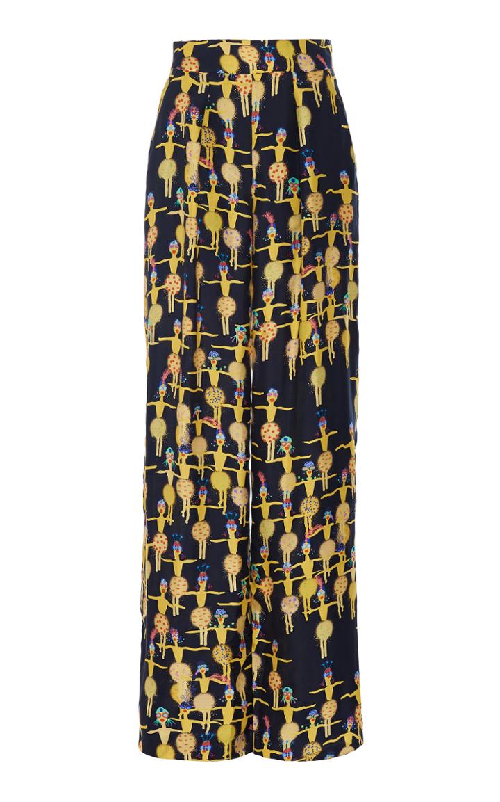 Leal Daccarett Mambo Printed Crepe Wide-leg Pant