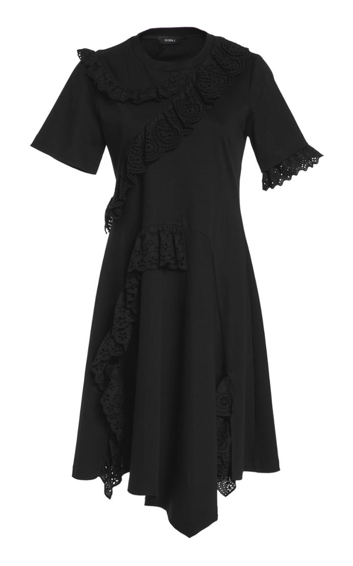 Goen.j Short Sleeve Ruffle Dress