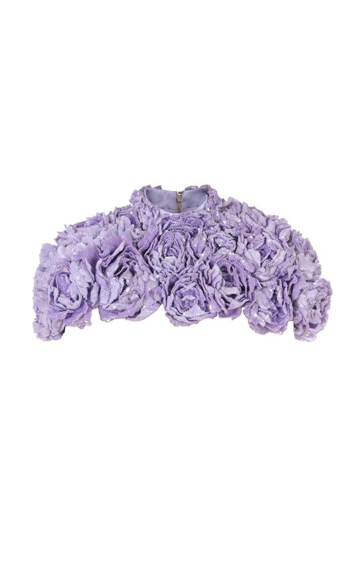 Balmain Floral-embellished Sequined Cape
