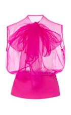 Moda Operandi Valentino Bow Neckline Silk Top Size: 36