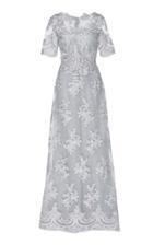 Luisa Beccaria Floral Embroidered Lace Gown