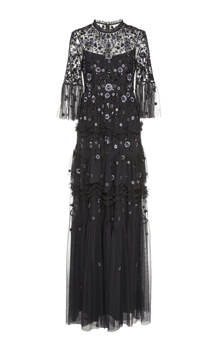 Needle & Thread Dahlia Floral Embroidered Gown Size: 0