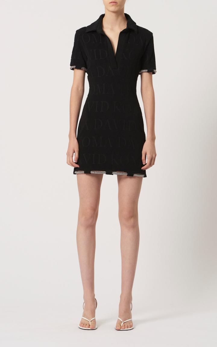 Moda Operandi David Koma Crystal-trimmed Intarsia Mini Dress