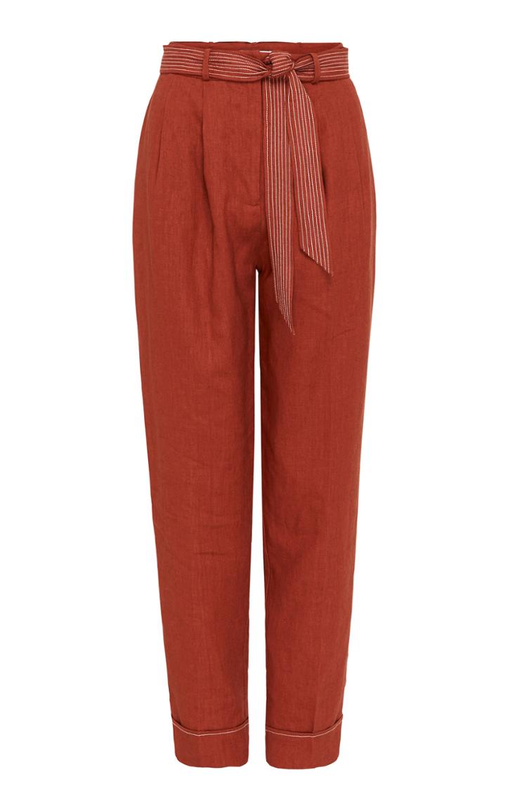 Rachel Gilbert Kimber Linen Straight-leg Pants