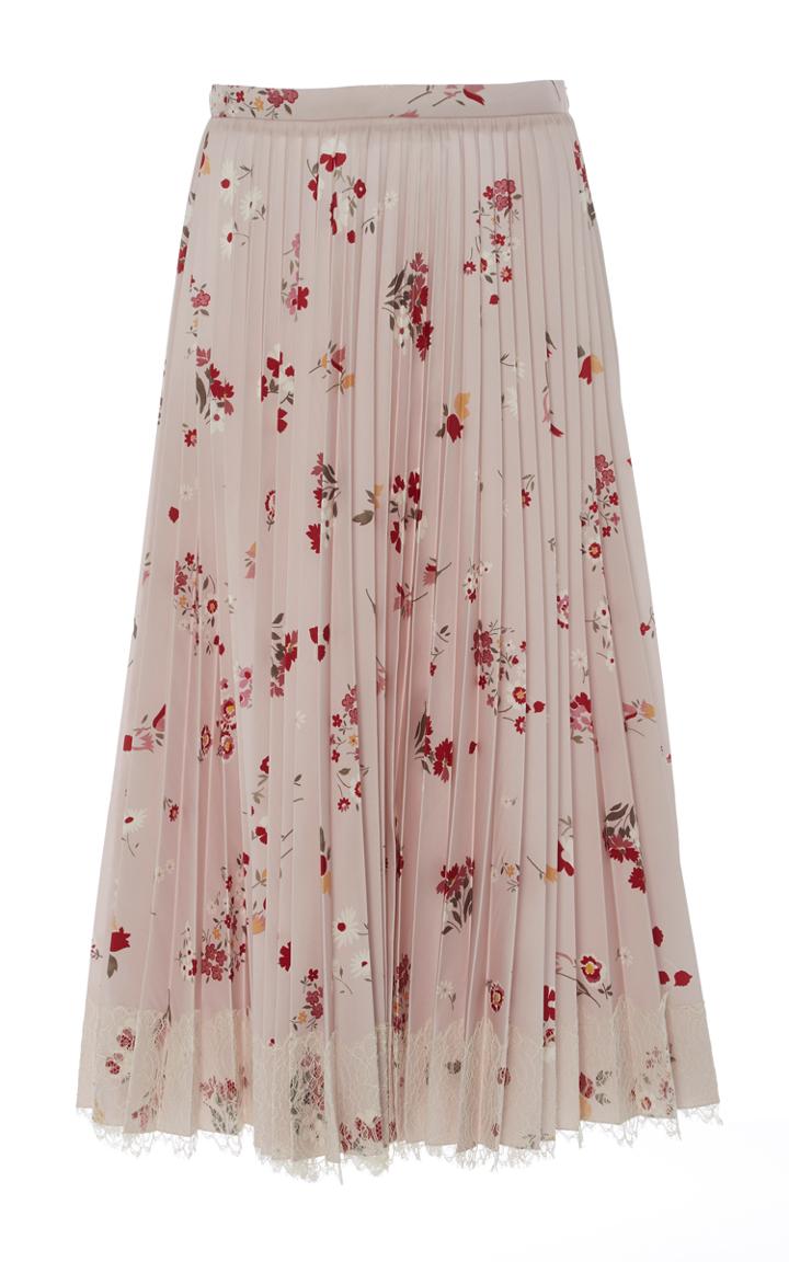 Red Valentino Pleated Midi Skirt