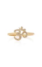Noush Jewelry Om 14k Gold And Diamond Ring