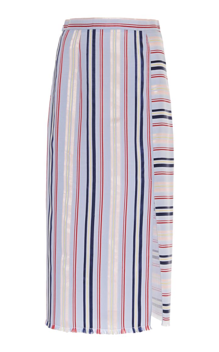 Moda Operandi Altuzarra Scrimshaw Slit Striped Midi Skirt Size: 34
