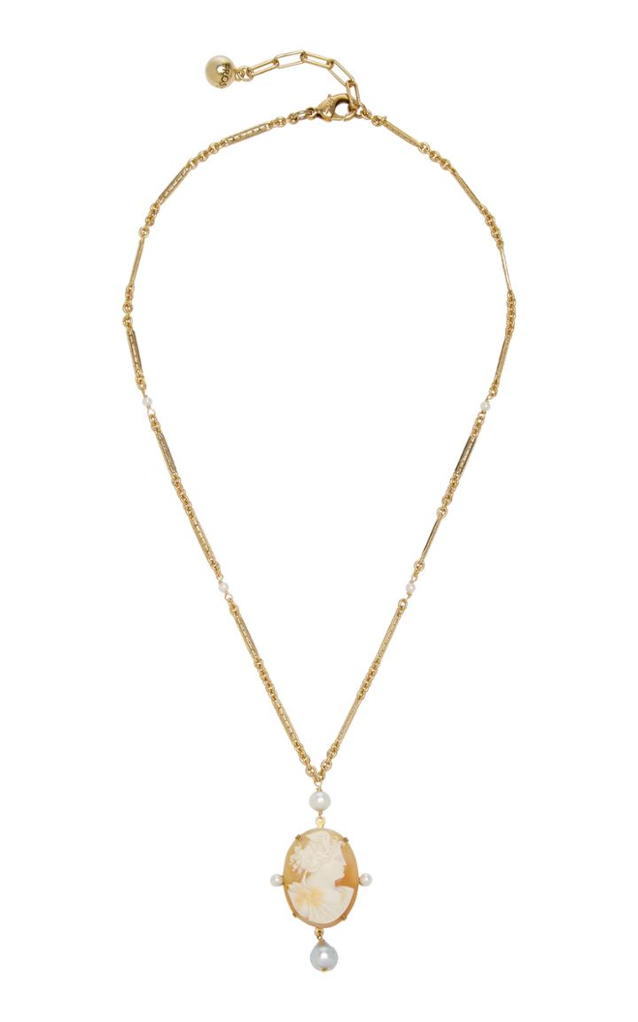 Lulu Frost Cameo Gold-plated, Shell And Faux Pearl Necklace