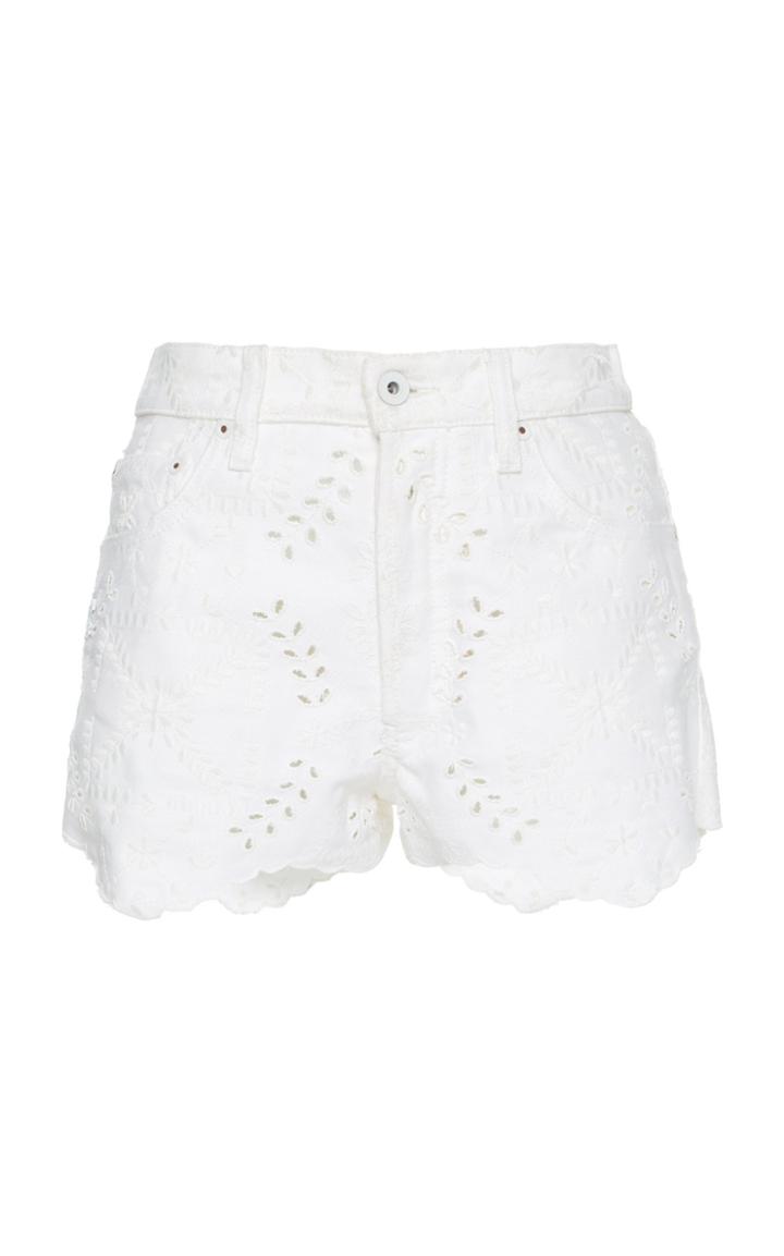 Off-white C/o Virgil Abloh Embroidered Denim Shorts
