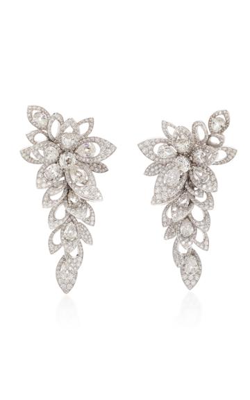 Busatti Spring 18k White Gold And Diamond Earrings