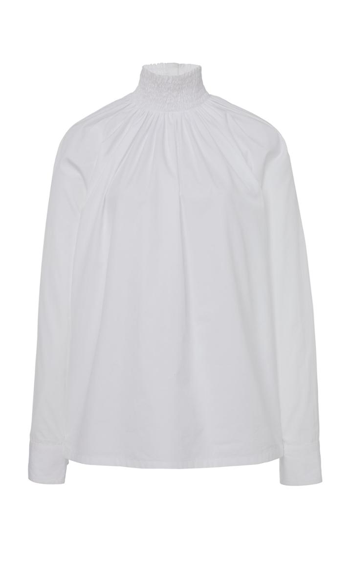 Prada Smocked Cotton-poplin Shirt