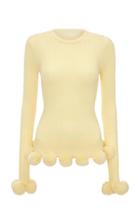 Moda Operandi Jw Anderson Pom Pom-trimmed Ribbed-knit Wool Top