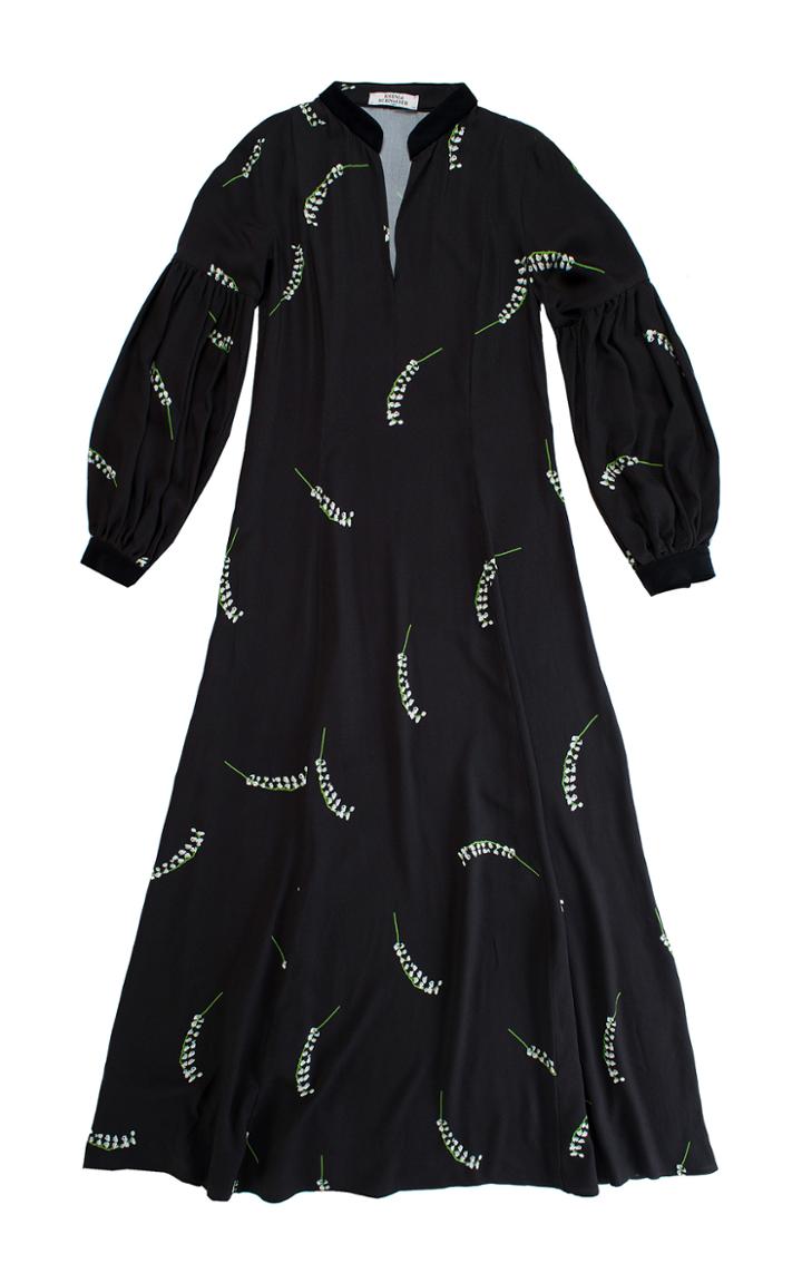 Ksenia Schnaider Lily Print Peasant Sleeve Mini Dress