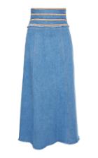 Zayan The Label High Waist Midi Denim Skirt