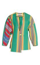 Tata Naka Striped Asymmetric Square Shoulder Jacket
