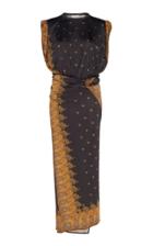 Paco Rabanne Belted Satin Midi Dress