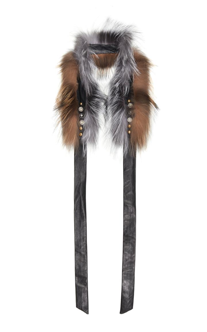Demarson Yana Embellished Two-tone Fox Fur Scarf