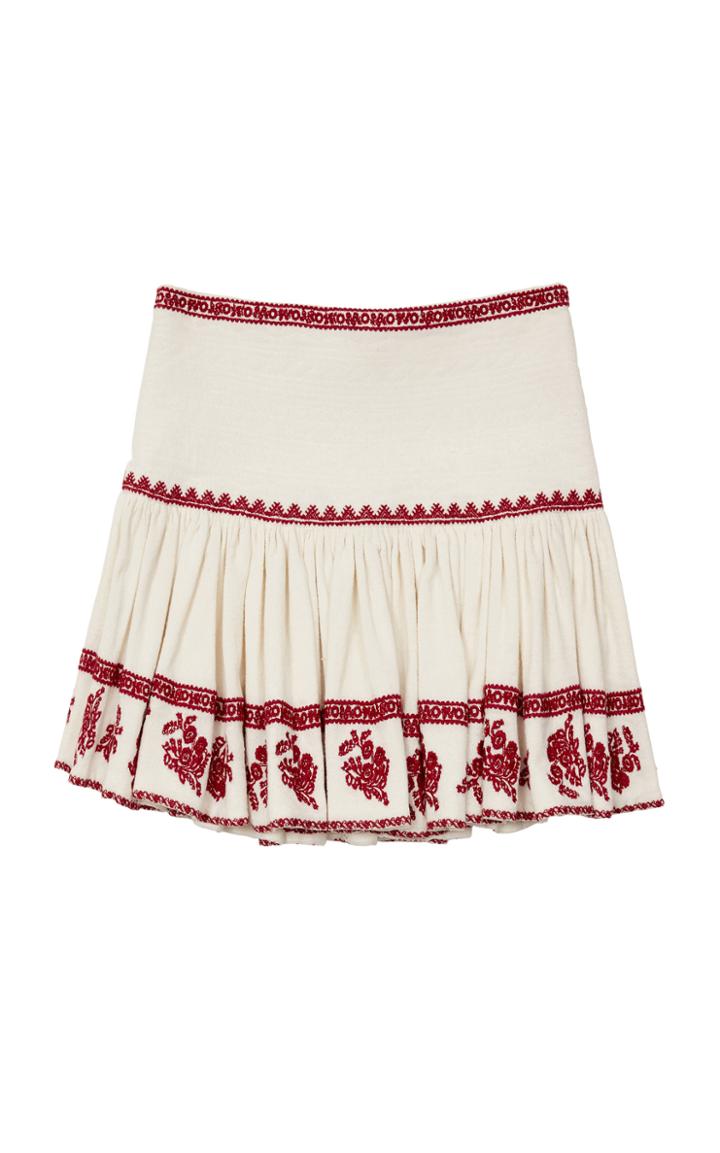 Isabel Marant Toile Russel Embroidered Cotton Mini Skirt