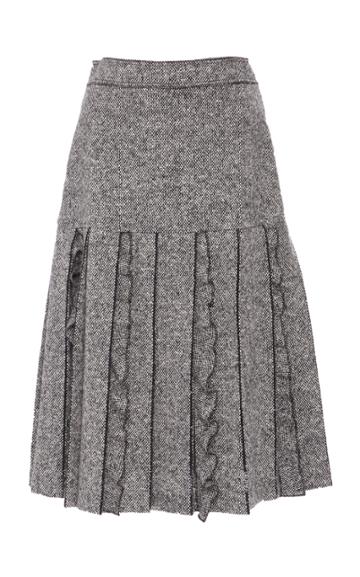 Amelia Toro Pleated Tweed Skirt