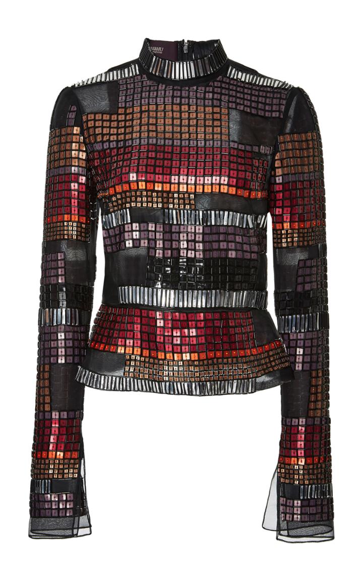 Bibhu Mohapatra Beaded Mosaic Blouse