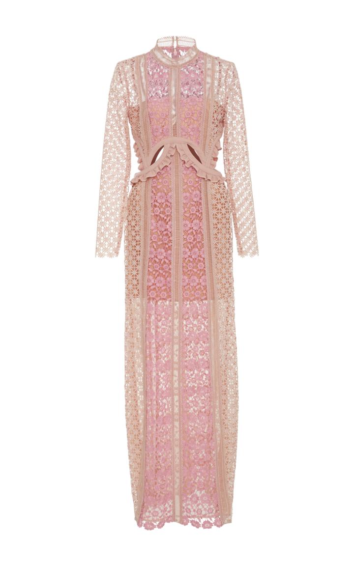 Self Portrait Payne Ruffle-trimmed Lace Maxi Dress
