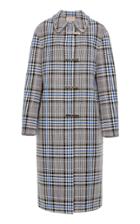 Christopher Kane Woven Tartan Swarovski Collar Coat