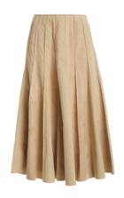 Moda Operandi Gabriela Hearst Ernst Pleated Organic Cotton Corduroy Midi Skirt