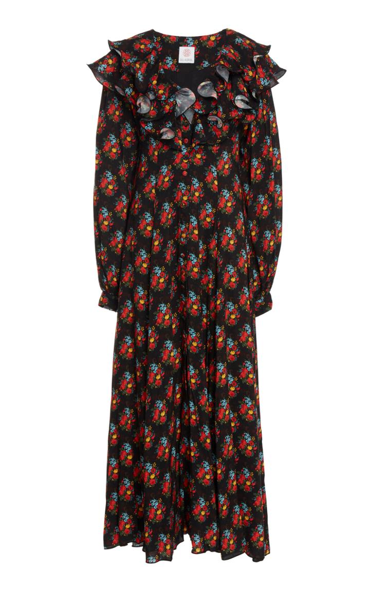 Gl Hrgel Ruffled Collar Midi Dress