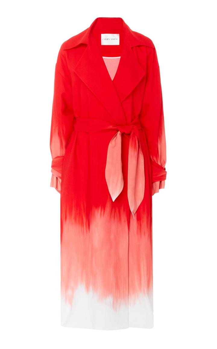 Carmen March Tie-dye Crepe Trench Coat