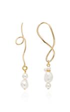 Mounser Twister 14k Gold Plated Freshwater Pearl Earrings