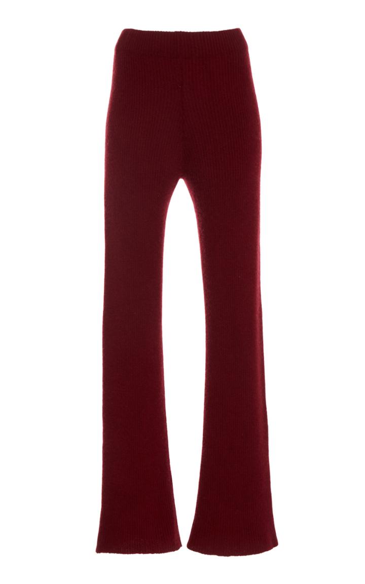 The Elder Statesman Ribbed Flare Cashmere Pants