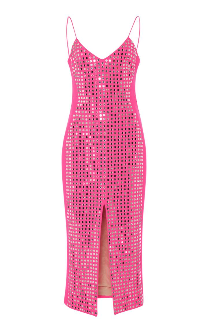 David Koma Embellished Split Midi Dress