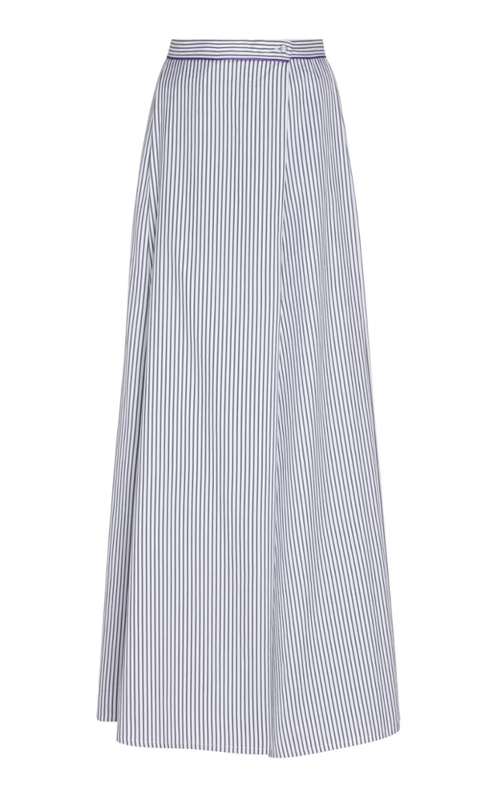 Thierry Colson Silvana Cricket Stripe Cotton Silk Blend Skirt